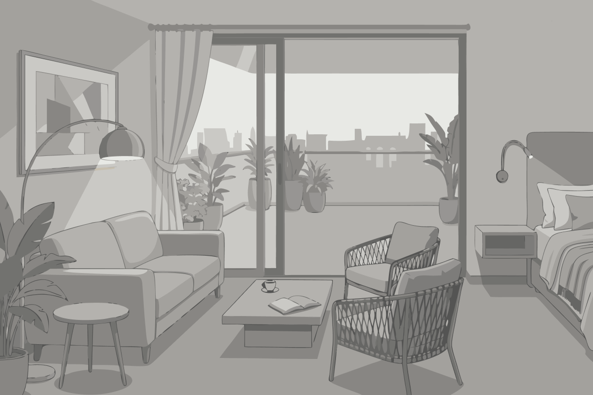 Apartamento Deluxe com 1 Quarto
